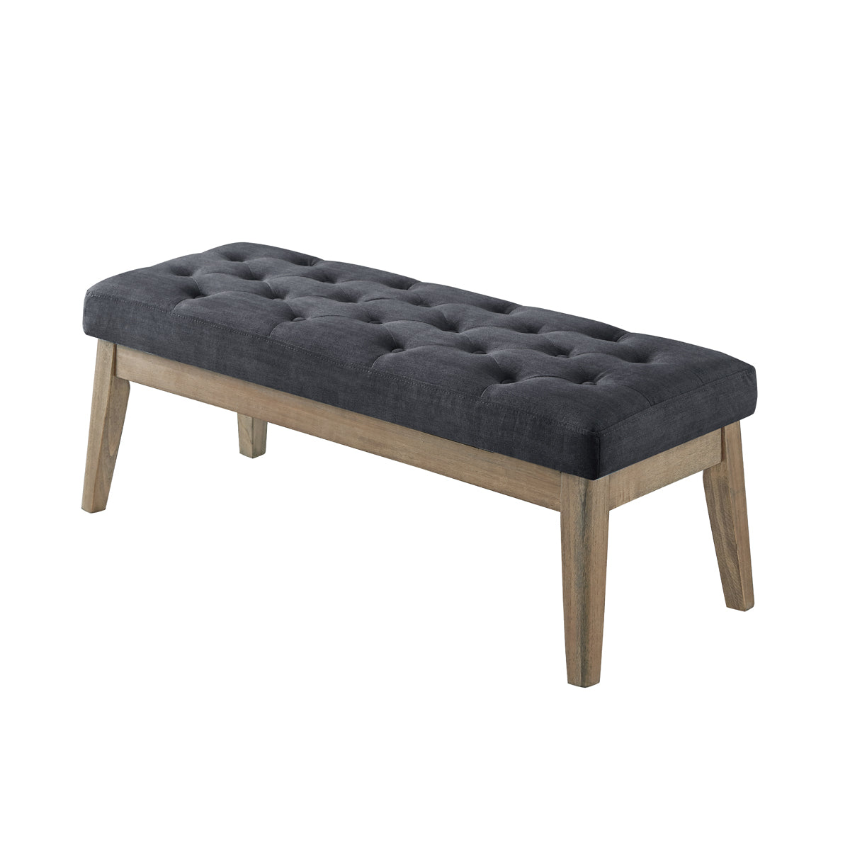 24KF Velvet Upholstered Tufted Bench With Solid Wood Leg,Ottoman With ...