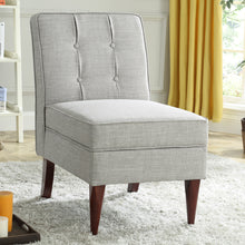 Load image into Gallery viewer, 24KF Modern Design Button Back Accent Chair with Storage-Light Gray
