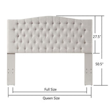 Load image into Gallery viewer, 24KF Upholstered Button Tufted Headboard is Comfortable and Classical Queen/Full Size-Ivory