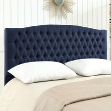 Load image into Gallery viewer, 24KF Upholstered Button Tufted Headboard is Comfortable and Classical King/California King Size- Navy Blue