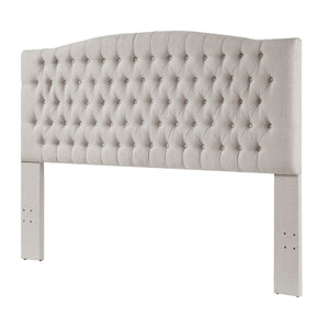24KF Upholstered Button Tufted Headboard is Comfortable and Classical King/California King Size- Ivory