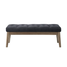 Load image into Gallery viewer, 24KF Velvet Upholstered Tufted Bench with Solid Wood Leg,Ottoman with Padded Seat-Midnight