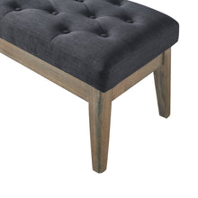 Load image into Gallery viewer, 24KF Velvet Upholstered Tufted Bench with Solid Wood Leg,Ottoman with Padded Seat-Midnight