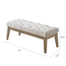 Load image into Gallery viewer, 24KF Velvet Upholstered Tufted Bench with Solid Wood Leg,Ottoman with Padded Seat-Taupe