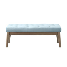 Load image into Gallery viewer, 24KF Velvet Upholstered Tufted Bench with Solid Wood Leg,Ottoman with Padded Seat-Seaglass
