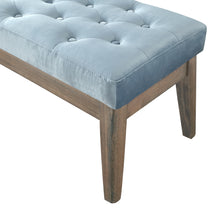 Load image into Gallery viewer, 24KF Velvet Upholstered Tufted Bench with Solid Wood Leg,Ottoman with Padded Seat-Seaglass