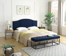 Load image into Gallery viewer, 24KF Middle Century Headboard Upholstered Tufted Copper Nails King/California King-Navy Blue …