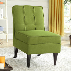 24KF Accent Chair with Storage Modern Design Button Back -Green