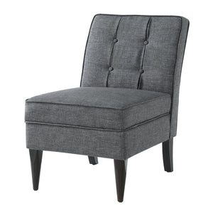 24KF Accent Chair with Storage Modern Design Button Back -Dark Gray