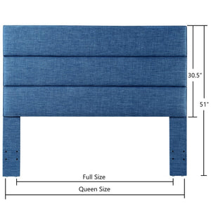 24KF Palisades Upholstered Headboard is Comfortable and on Style Queen/Full Size-Slate Blue