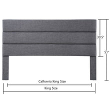 Load image into Gallery viewer, 24KF Palisades Upholstered King Headboard is Comfortable and on Style King/California King Size-Dark Gray