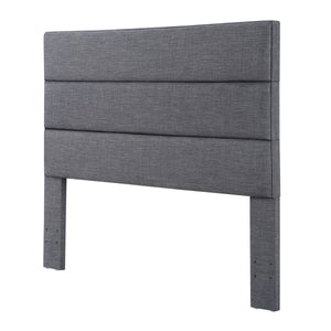 24KF Palisades Upholstered Queen Headboard is Comfortable and on Style Queen/Full Size-Dark Gray