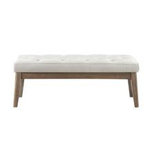 Load image into Gallery viewer, 24KF Velvet Upholstered Tufted Bench with Solid Wood Leg,Ottoman with Padded Seat- Light Gray