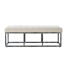 Load image into Gallery viewer, 24KF 48inch Upholstered Tufted Long Bench with Metal Frame Leg, Ottoman with Padded Seat-Ivory