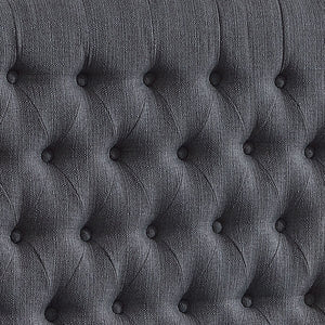 24KF Upholstered Button Tufted Headboard is Comfortable and Classical Queen/Full Size- Dark Gray