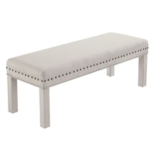 Load image into Gallery viewer, 24KF Upholstered Bed Bench with Nail Head Trim -Ivory