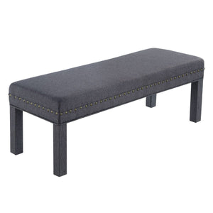 24KF Upholstered Bed Bench with Nail Head Trim -Dark Gray