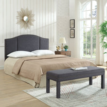 Load image into Gallery viewer, 24KF Upholstered Bed Bench with Nail Head Trim -Dark Gray