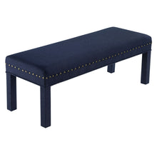 Load image into Gallery viewer, 24KF Upholstered Bed Bench with Nail Head Trim -Navy Blue