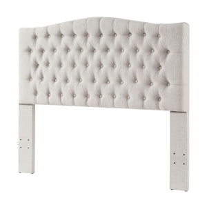 24KF Upholstered Button Tufted Headboard is Comfortable and Classical Queen/Full Size-Ivory