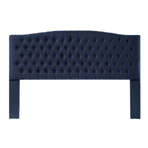 24KF Upholstered Button Tufted Headboard is Comfortable and Classical King/California King Size- Navy Blue