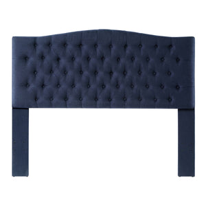 24KF Upholstered Button Tufted Headboard is Comfortable and Classical Queen/Full Size- Navy Blue