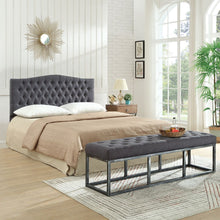 Load image into Gallery viewer, 24KF Upholstered Button Tufted Headboard is Comfortable and Classical Queen/Full Size- Dark Gray